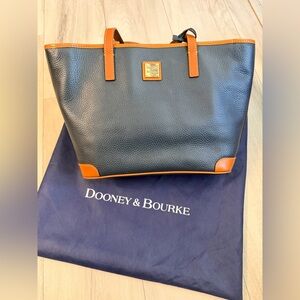Dooney & Bourke Navy and Tan Leather Handbag